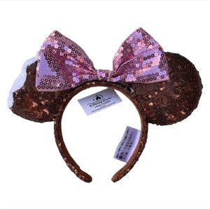 Disney Parks Chocolate Ice Cream Sequin Headband Ears